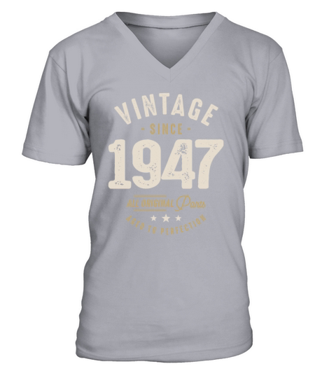 Vintage Since 1947 - 75th Birthday Retro Classic V-Neck T-shirt