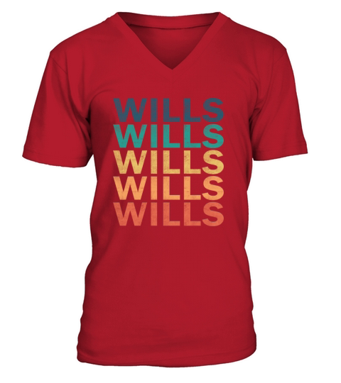 Wills Name T Shirt - Wills Vintage Retro Name Gift V-Neck T-shirt