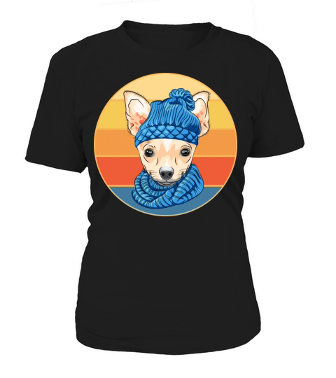 Cute Chihuahua Dog Breed Vintage Retro Sunset Women's T-Shirt