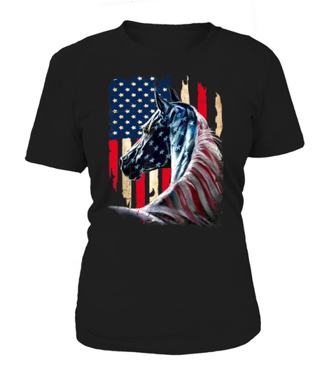 Patriotic Horse American Flag - Horse Vintage Women's T-Shirt