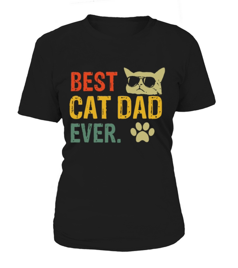 Vintage Best Cat Dad Ever T-Shirt Cat Daddy Gift Women's T-Shirt