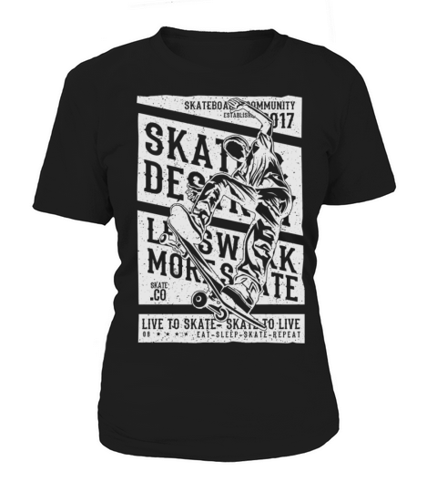 Vintage Retro Skateboarding Eat Sleep Skate Repeat Women's T-Shirt