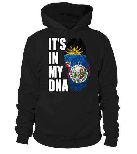 Belizean And Antiguan Mix Heritage DNA Flag Hoodie Unisex