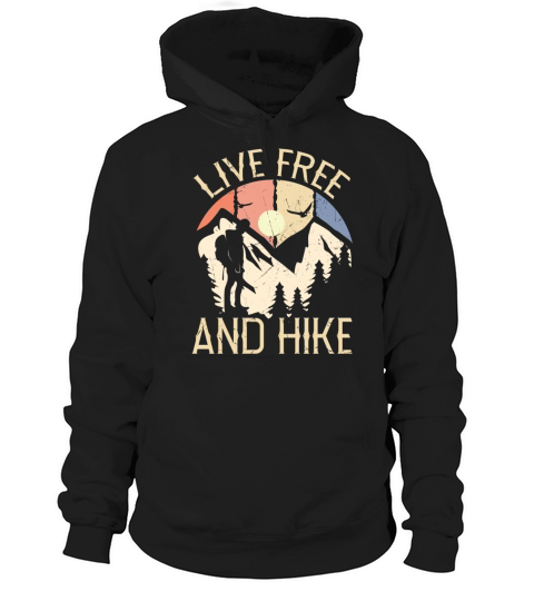Live Free And Hike Vintage Distressed Hoodie Unisex