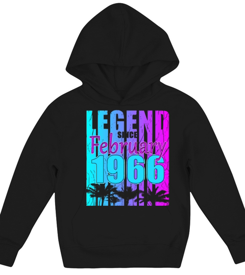 1966 Born Legend February Vintage Kids Hoodie