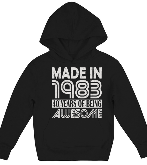 40th birthday vintage 1983 40 years Kids Hoodie