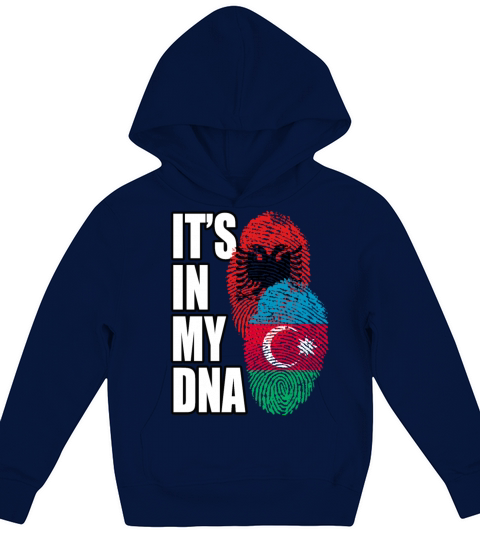 Azerbaijani And Albanian Mix Heritage DNA Flag Kids Hoodie