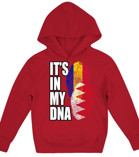 Bahraini And Andorran Mix Heritage DNA Flag Kids Hoodie