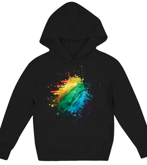 Colorful Rainbow Paint Splatter With Smoke And Fog Kids Hoodie