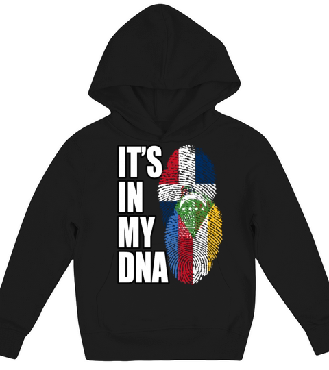 Comoran And Dominican Mix Heritage DNA Flag Kids Hoodie