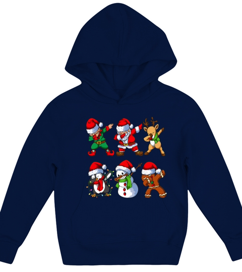Dabbing Santa Elf Friends Christmas Kids Boys Men Kids Hoodie
