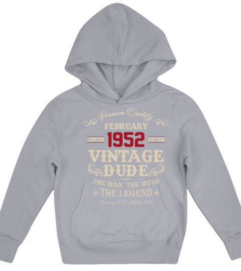 February 1952 Vintage Birthday Present Kids Hoodie