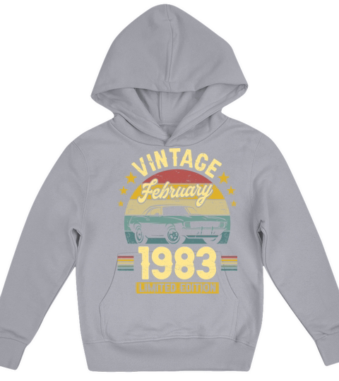 February 1983 40 Years Old Vintage 40th Birthday Kids Hoodie