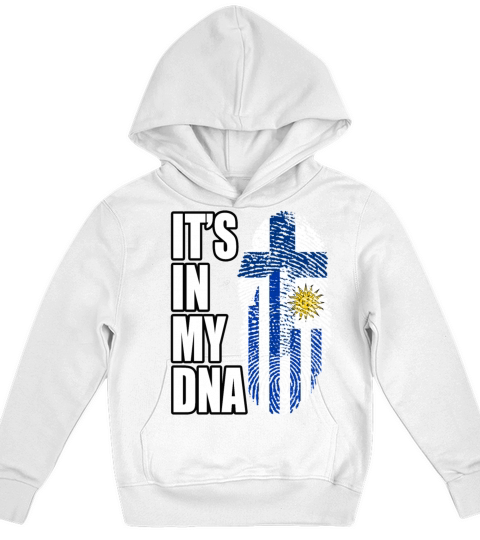 Finland And Uruguayan Mix Heritage DNA Flag Kids Hoodie
