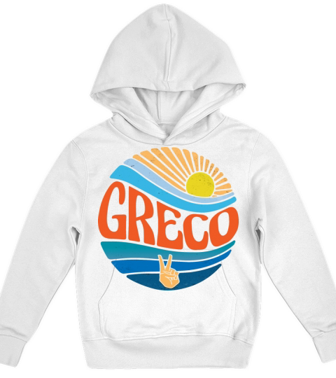 Greco Shirt Vintage Sunset Greco Groovy Tie Dye Kids Hoodie