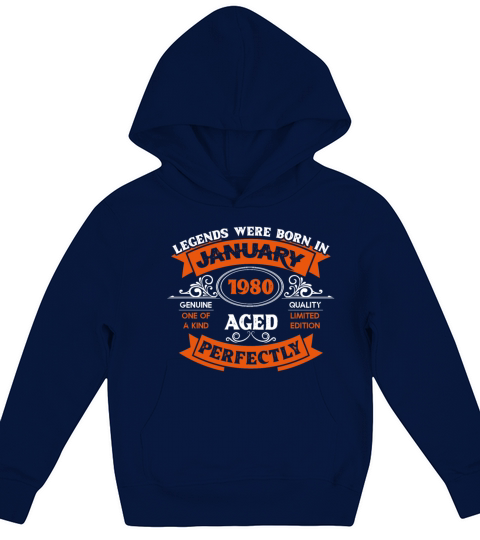 Legends Were Born In January 1980 Birthday Gift Kids Hoodie