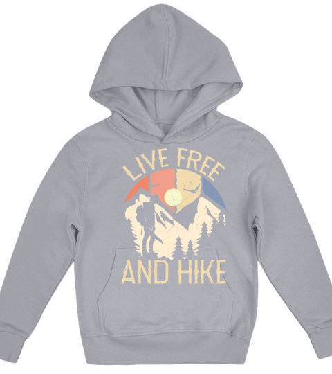 Live Free And Hike Vintage Distressed Kids Hoodie