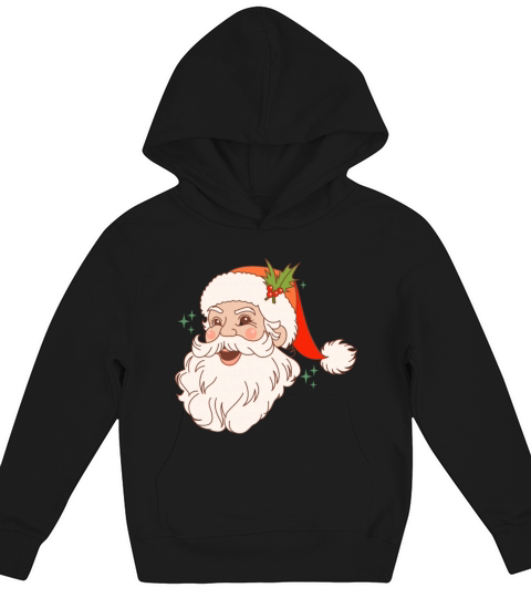 Merry Christmas retro vintage pink santa claus Kids Hoodie