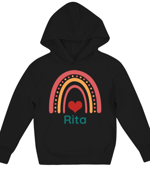 Rita Vintage Boho Rainbow Kids Hoodie