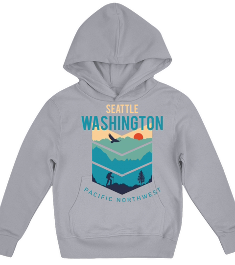 Seattle Washington Native Hometown Vintage Pacific Kids Hoodie
