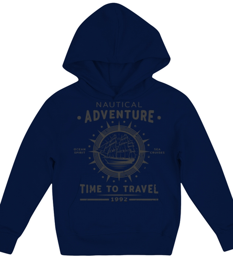 Vintage nautical marine ship wheel typography Kids Hoodie