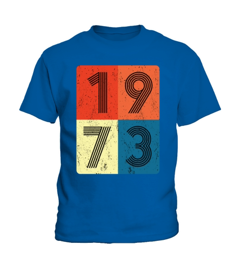 50th birthday vintage 1973 retro style collage Kids T-Shirt