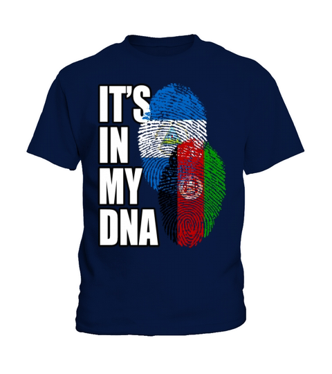 Afghan And Nicaraguan Mix Heritage DNA Flag Kids T-Shirt