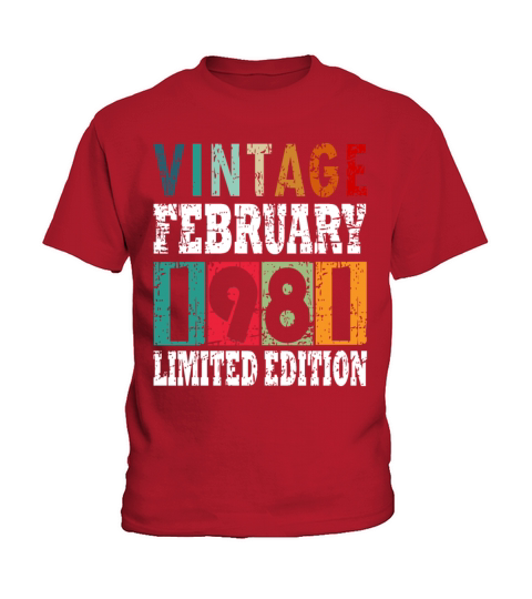Born in 1981 February 42nd Birthday Gift Kids T-Shirt