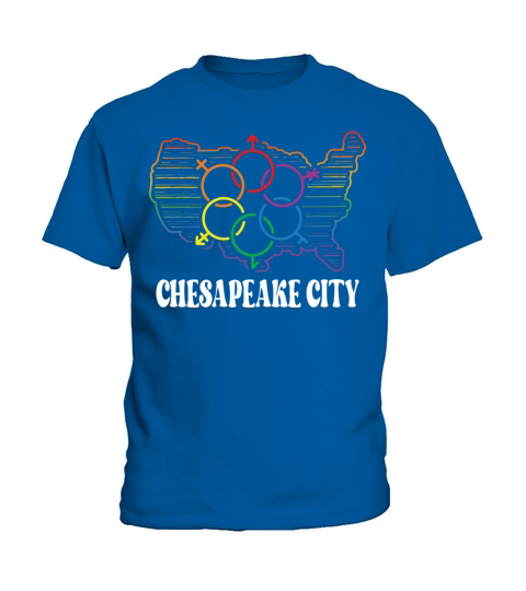 Chesapeake City Pride Month Pride Flag LGBT Commun Kids T-Shirt