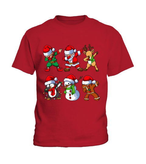 Dabbing Santa Elf Friends Christmas Kids Boys Men Kids T-Shirt