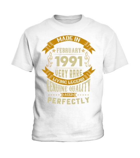 February 1991 Vintage Birthday Present Kids T-Shirt