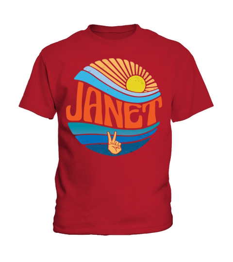 Janet Shirt Vintage Sunset Janet Groovy Tie Dye Kids T-Shirt