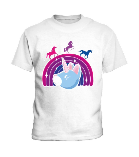 Kawaii Bisexual Pride Unicorn Bi Rainbow Kids T-Shirt