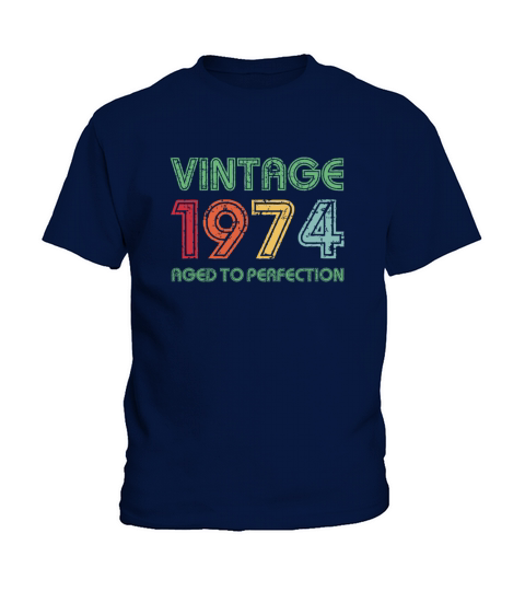 Vintage 1974 Aged To Perfection 47th Birthday Gift Kids T-Shirt