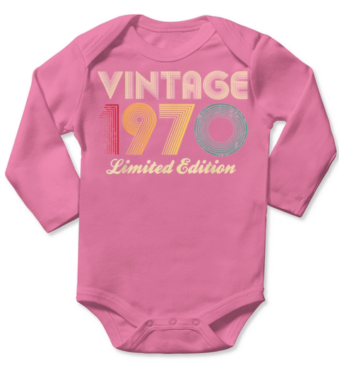 1970 50th Birthday Gift Vintage Long Sleeve Baby One-Piece