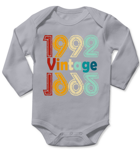 1992 vintage vintage retro birthday gift Long Sleeve Baby One-Piece