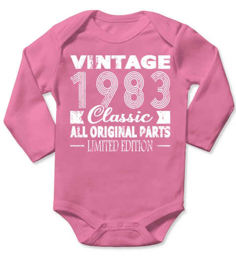 40th birthday vintage 1983 classic 1983 Long Sleeve Baby One-Piece