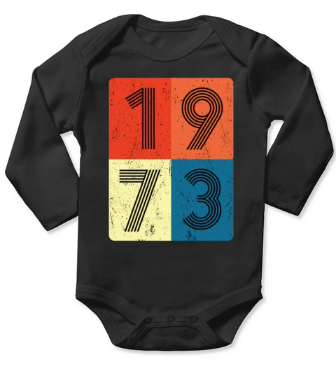 50th birthday vintage 1973 retro style collage Long Sleeve Baby One-Piece
