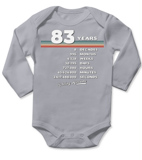 83rd Birthday Vintage 83 Years Old Retro 996 Long Sleeve Baby One-Piece