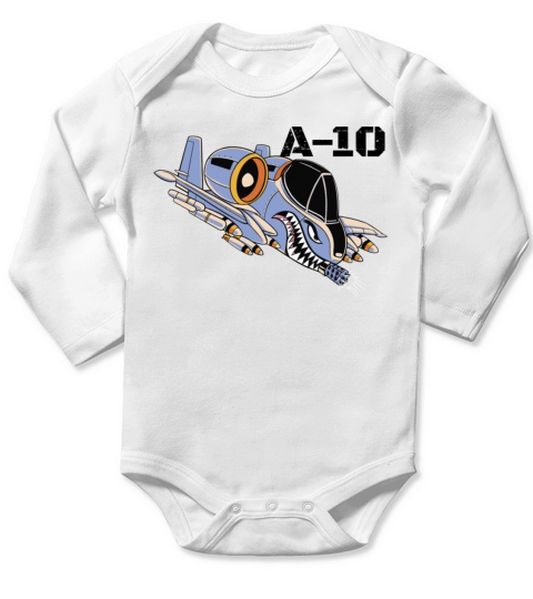 A-10 Warthog Military Airplane A10 Thunderbird A10 Long Sleeve Baby One-Piece