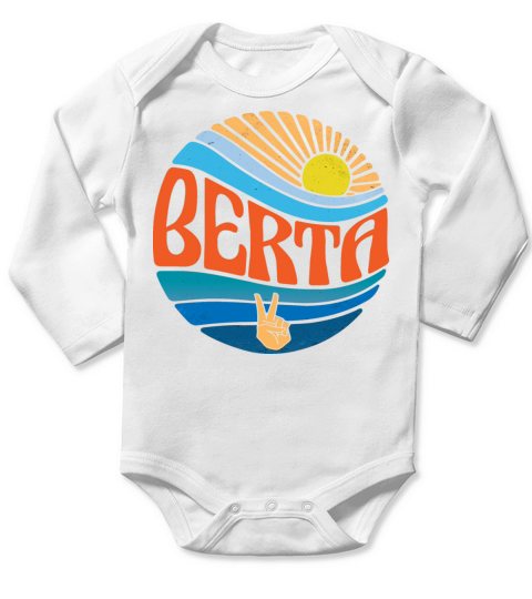 Berta Shirt Vintage Sunset Berta Groovy Tie Dye Long Sleeve Baby One-Piece