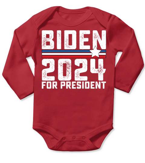 Biden 2024 For President Vintage Long Sleeve Baby One-Piece