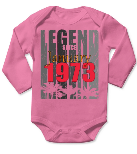 born 1973 January vintage gift Long Sleeve Baby One-Piece