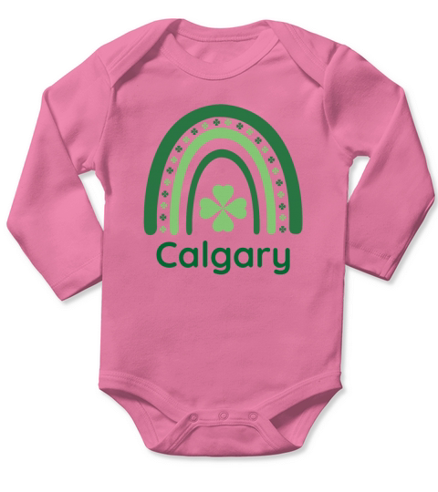 Calgary Clover Charm Boho Rainbow Long Sleeve Baby One-Piece