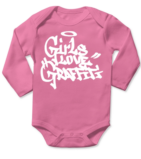 Girls Love Graffiti Handstyle Hip Hop Calligraphy Long Sleeve Baby One-Piece