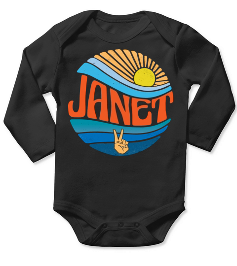 Janet Shirt Vintage Sunset Janet Groovy Tie Dye Long Sleeve Baby One-Piece