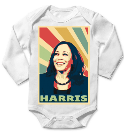 Kamala Harris Vintage Colors Long Sleeve Baby One-Piece