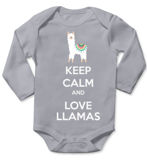 Keep Calm and Love Llamas Long Sleeve Baby One-Piece