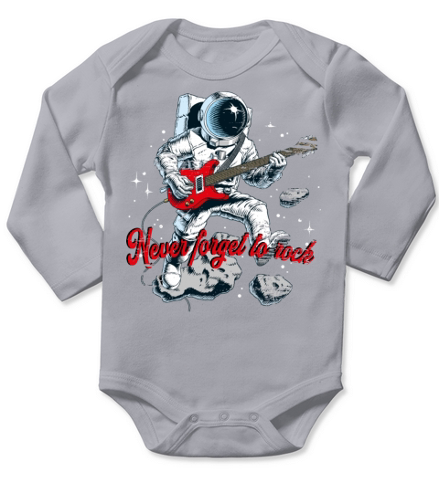 Never forget to rock Long Sleeve Baby One-Piece