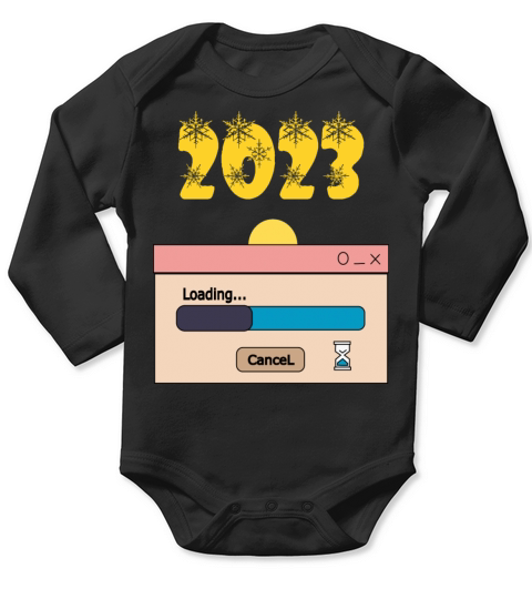 New Year Loading 2023 Long Sleeve Baby One-Piece